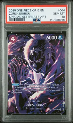 2025 ONE PIECE LEGACY OF THE MASTER SPECIAL ALT ART #004 ZORO-JUUROU PSA 10 - Image 1