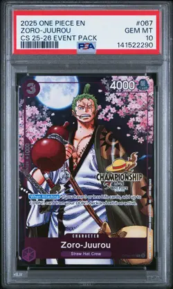2025 ONE PIECE CHAMP 2025-26 EVENT PACK #067 ZORO-JUUROU PSA 10 - Image 1