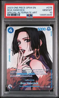 2023 ONE PIECE OP04-KINGDOMS OF INTRIGUE ALT ART #078 BOA HANCOCK PSA 10 - Image 1
