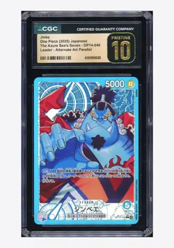 One Piece CGC 10 PRISTINE Jinbe L Alternate Art 2025 OP14-040 OP14 Japanese - Image 1