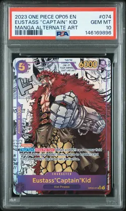2023 ONE PIECE AWAKENING OF THE NEW ERA ALT ART#074 EUSTASS "CAPTAIN" KID PSA 10 - Image 1