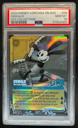 2024 Disney Lorcana Azurite Sea Oswald The Lucky Rabbit Promos #06/D23 PSA 10 - Image 1