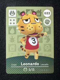 Leonardo #022 Animal Crossing Amiibo Card Series 1 Authentic +Tracking# - Image 1