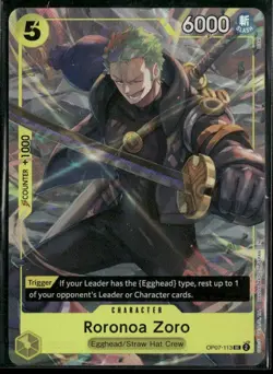 One Piece CCG Roronoa Zoro OP07-113 Promotion Cards Foil 6000 Power - Image 1