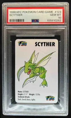 1998 KFC Pokemon Card Game Scyther #123 PSA 10 - Image 1