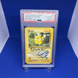 1999 Pokemon Jungle Pikachu #60 Veronica Taylor Signed Card PSA/DNA 10 Autograph - Image 2