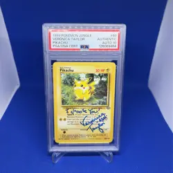 1999 Pokemon Jungle Pikachu #60 Veronica Taylor Signed Card PSA/DNA 10 Autograph - Image 3