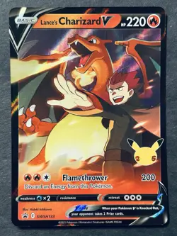 Lance's Charizard v SWSH133 Sword & Shield Promo Pokemon TCG Card NM Condition - Image 1