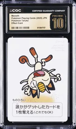 2025 POKEMON PLAYING CARDS JAPANESE MEOWTH CGC 10 PRISTINE - Image 1