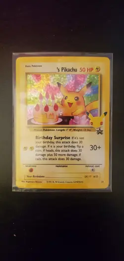 Pokemon Pikachu Holo Birthday 25th Anniversary Celebrations Card 24 - Image 1