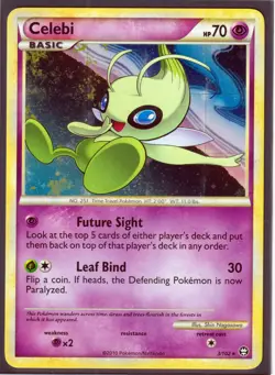 2010 CELEBI 3/102 HeartGold SoulSilver TRIUMPHANT POKEMON CARD RARE- HOLO- NM/LP - Image 1