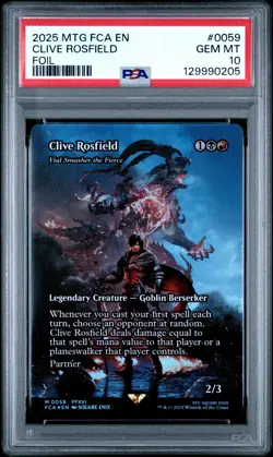 2025 MTG FINAL FANTASY THROUGH THE AGES FOIL #0059 CLIVE ROSFIELD PSA 10 - Image 1