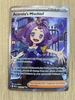 Acerola's Mischief 165 - Secret Rare Full Art Trainer - Pokemon Card NM - 1¢ sta - Image 1