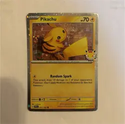 Pokemon Pikachu Holo Basic Card Pokemon Day 2026 English 051/162 with Coin Lot - Image 1
