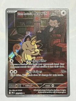 Pokemon Team Rockets Meowth Card 203/182 Destined Rivals NM - Image 1