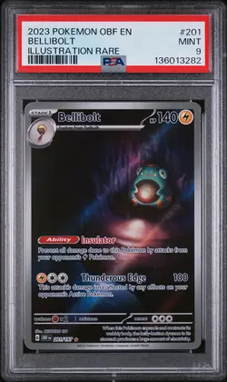 2023 POKEMON OBF EN-OBSIDIAN FLAMES ILLUSTRATION RARE #201 BELLIBOLT PSA 9 - Image 1