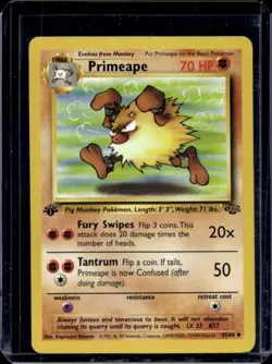1999 Pokemon Jungle 1st Edition Primeape #43/64 - Image 1