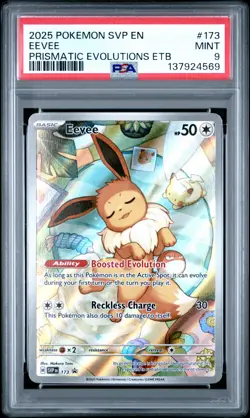 2025 POKEMON SVP EN-SV BLACK STAR PROMO #173 EEVEE PSA 9 - Image 1