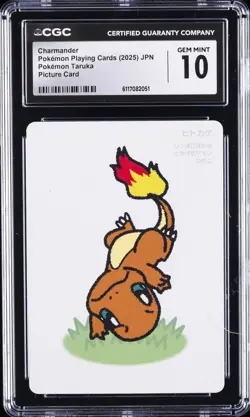 2025 POKEMON PLAYING CARDS JAPANESE CHARMANDER CGC 10 GEM MINT - Image 1