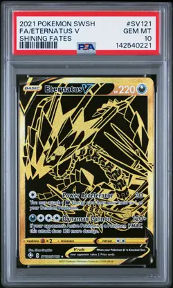 2021 POKEMON SWORD & SHIELD SHINING FATES #SV121 FULL ART/ETERNATUS V PSA 10 - Image 1