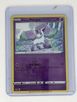 2020 Pokemon Gaming Sword & Shield Galarian Ponyta Reverse Holo #081/202 - Image 1