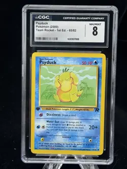 Psyduck #65 1st Edition Team Rocket 2000 Pokemon CGC 8 💦 - Image 1