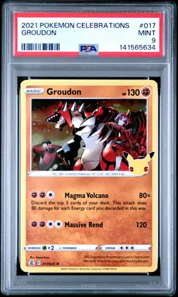 2021 POKEMON CELEBRATIONS #017 GROUDON PSA 9 - Image 1