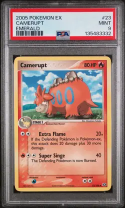 2005 POKEMON EX EMERALD #23 CAMERUPT PSA 9 - Image 1