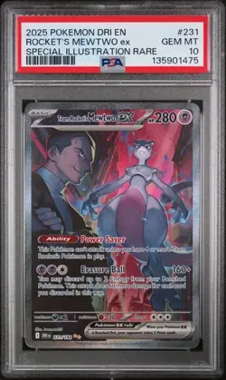 Pokemon 2025 Team Rocket's Mewtwo ex 231/182 SIR Destined Rivals GEM MINT PSA 10 - Image 1