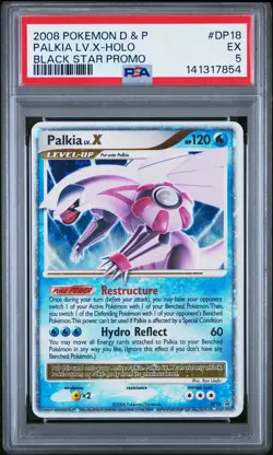 2008 POKEMON DIAMOND & PEARL BLACK STAR PROMO #DP18 PALKIA LV.X-HOLO PSA 5 - Image 1