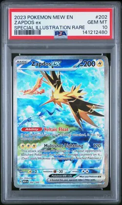 2023 POKEMON MEW EN-151 SPECIAL ILLUSTRATION RARE #202 ZAPDOS EX PSA 10 - Image 1