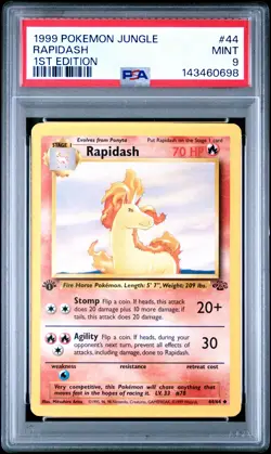 1999 POKEMON JUNGLE 1ST EDITION #44 RAPIDASH PSA 9 - Image 1