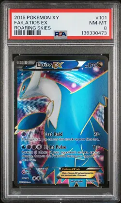 2015 POKEMON XY ROARING SKIES #101 FULL ART/LATIOS EX PSA 8 - Image 1