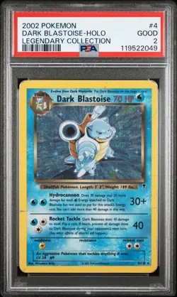 2002 POKEMON LEGENDARY COLLECTION #4 DARK BLASTOISE-HOLO PSA 2 - Image 1