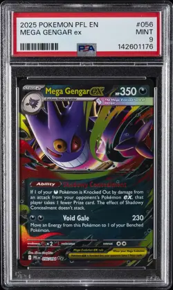 2025 POKEMON PFL EN-PHANTASMAL FLAMES #056 MEGA GENGAR EX PSA 9 - Image 1