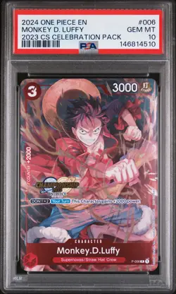 2024 ONE PIECE CHAMP 2023 CELEBRATION PACK #006 MONKEY D. LUFFY PSA 10 - Image 1