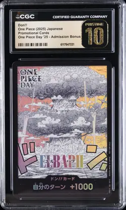 2025 ONE PIECE JPN PROMO ONE PIECE DAY '25 ADMISSION BONUS DON!! CGC 10 PRISTINE - Image 1