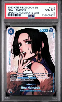 2023 ONE PIECE KINGDOMS OF INTRIGUE SPECIAL ALT ART #078 BOA HANCOCK PSA 10 - Image 1