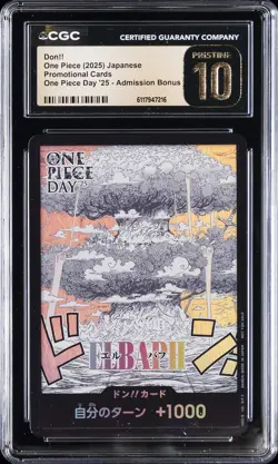 2025 ONE PIECE JPN PROMO ONE PIECE DAY '25 ADMISSION BONUS DON!! CGC 10 PRISTINE - Image 1