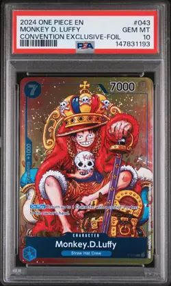 2024 ONE PIECE PROMOS CONVENTION EXCLUSIVE-FOIL #043 MONKEY D. LUFFY PSA 10 - Image 1