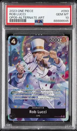 2023 ONE PIECE OP05-AWAKENING OF THE NEW ERA ALTERNATE ART #093 ROB LUCCI PSA 10 - Image 1