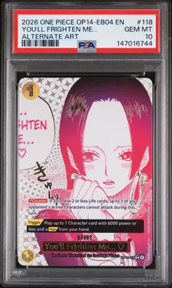 2026 ONE PIECE THE AZURE SEA'S SEVEN ALT ART #118 YOU'LL FRIGHTEN ME... PSA 10 - Image 1