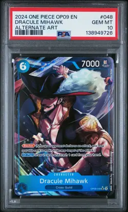 2024 ONE PIECE OP09-EMPERORS IN THE NEW WORLD ALT ART #048 DRACULE MIHAWK PSA 10 - Image 1