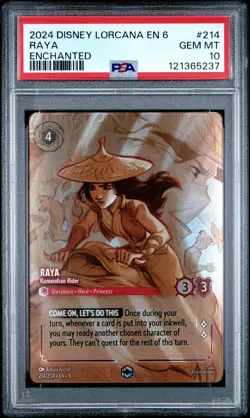 2024 DISNEY LORCANA EN 6-AZURITE SEA ENCHANTED RAYA - KUMANDRAN RIDER PSA 10 - Image 1