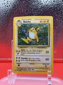 Pokemon Raichu Base Set Holo Rare 1999 Card 80 HP Wizards of the Coast - Image 1