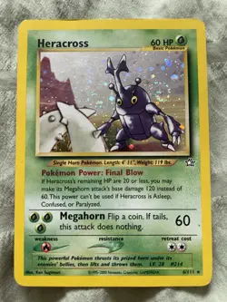 HERACROSS 6/111 Neo Genesis HOLO Pokemon Card RARE SWIRL - Image 1