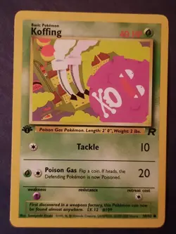 Pokemon Card Team Rocket 1st Edition Regular Finish Koffing 58/82 Vintage - Image 4
