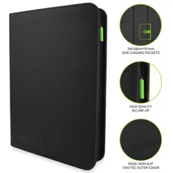 9 Pocket Trading Card Binder, 360 Cards, Exo-Tec Material, 20 Side-Loading Pages - Image 2