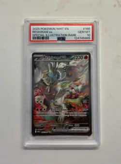 Pokemon 2025 WHT en Reshiram EX Special Illustration Rare Card PSA 10 - Image 1