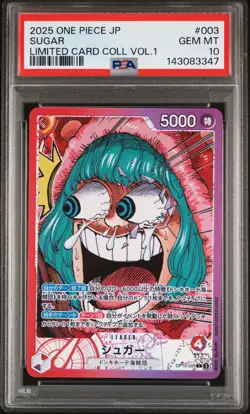 2025 ONE PIECE JAPANESE LTD CARD COLLECTION VOL.1 #003 SUGAR PSA 10 - Image 1